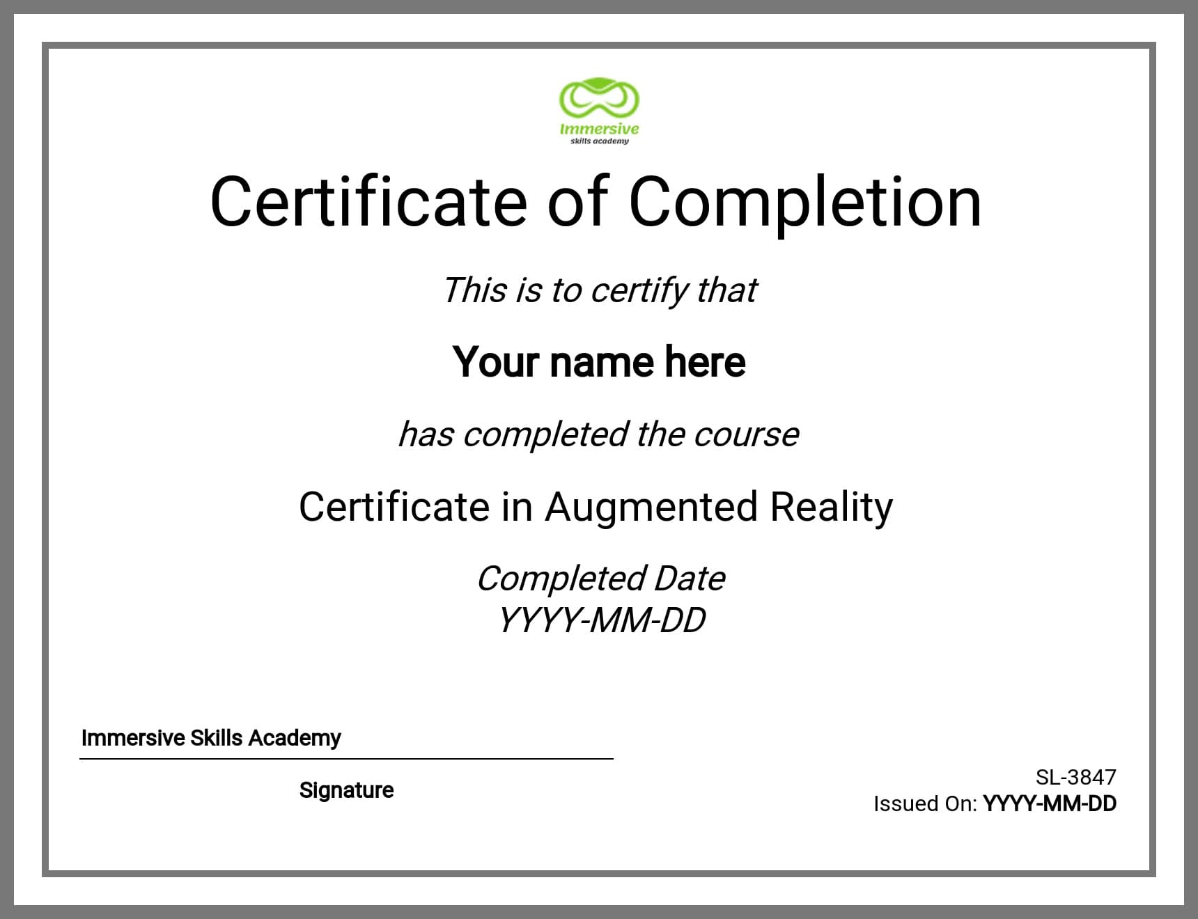 Course Certificate